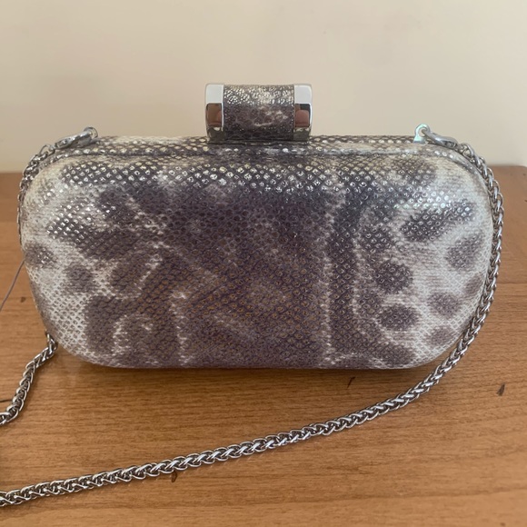 Halston Heritage Snakeskin Box Clutch | NWT - Picture 2 of 7